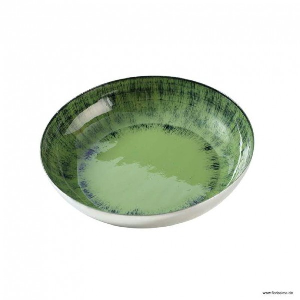 Metall Schale mit Emaille grün