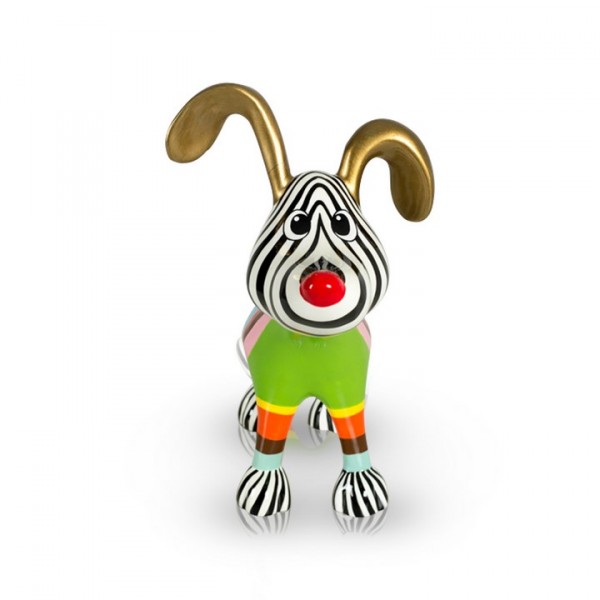 Deko Hund aus Fiberglas - Stretching Dog Billie Multi Color Gold