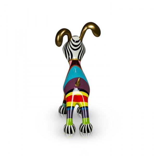 Deko Hund aus Fiberglas - Stretching Dog Billie Multi Color Gold