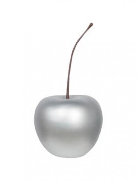 Kirsche silber - cherry fruit ein Kunstobjekt aus Fiberglas und Steinpulver
