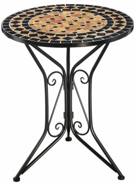 Mosaik Mediterran Tischgruppe inkl. 2 Stühle aus Metall