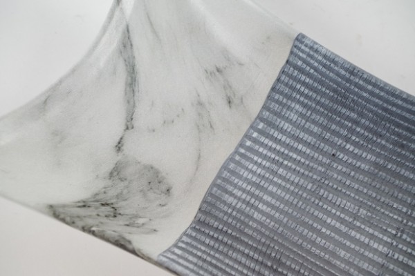 Grey Luf - Keramik Deko Schale eckig grau-weiß 33 cm