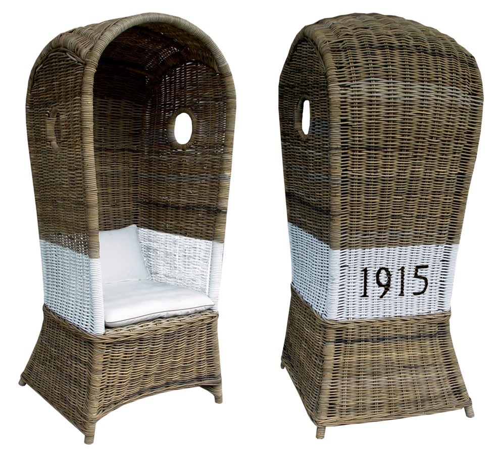 Rattan Strandkorb 75 cm mit Kissen | Terrapalme Heim- und Gartenshop