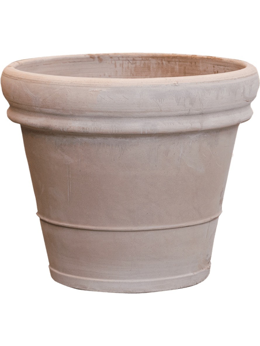 Terra Cotta Grau - Doppio Bordo Terracotta Pflanztopf