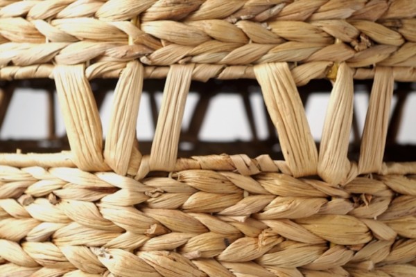 Nature Wäschekorb rund mit Deckel aus Wasserhyazinthe