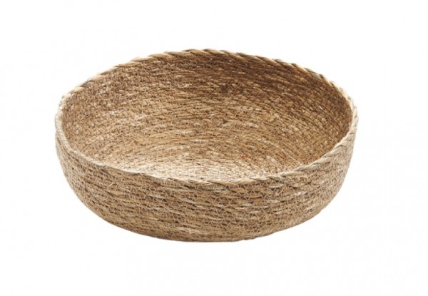 Typha Dekoschale rund aus Rohrkolbengras 23 cm