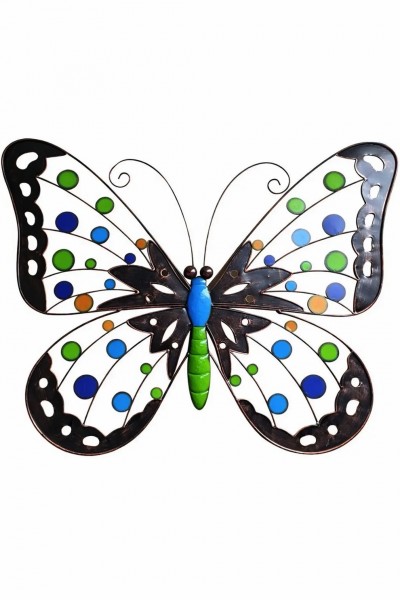 Grosser Schmetterling zum Aufhängen aus Metall 100x80cm