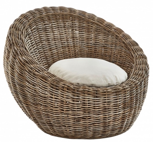 Rattan Loungesessel Rondo mit Kissen