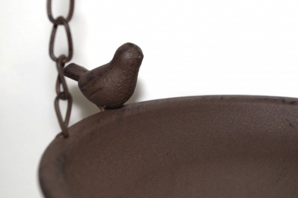 Vogeltränke hängend Rostbraun aus Metall