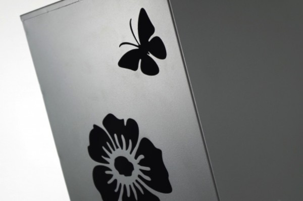 Metallsäule Flower mit Schale 90 cm