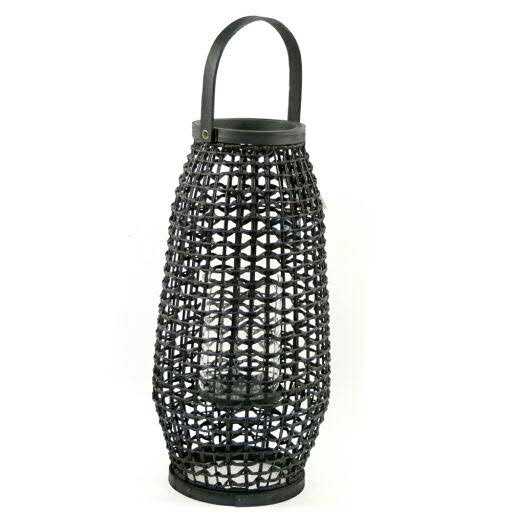 Bambus Laterne schwarz 46 cm