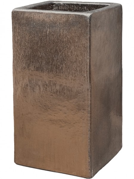 Plain Sepia Square - Keramik Pflanzsäule