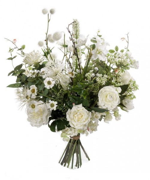 Wild White - Großer Kunstblumenstrauß