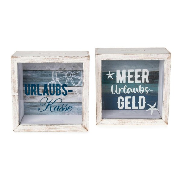 Holz Sparkasten Maritim 15 cm 2er Set