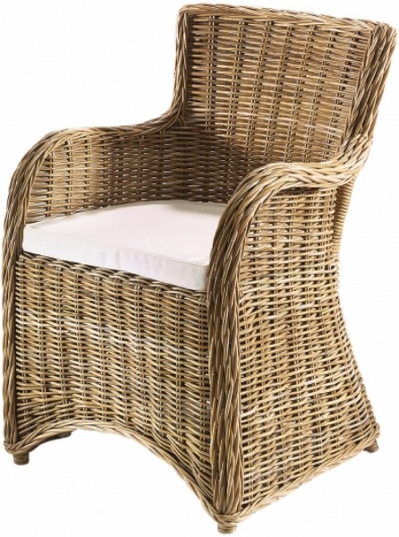 Sessel Bristol mit Kissen - Rattan kubu grey