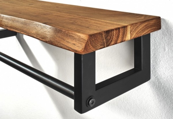 Garderobenregal aus Holz und Metall 61 cm