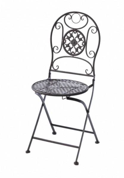 Darkbrown Klappstuhl aus Metall 40x46cm