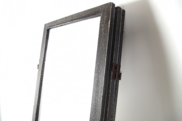 Pure - Paravent mit schwarzen Holzrahmen und Textilbezug