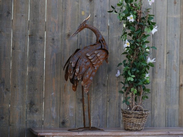 Grosser Vogel aus Rostmetall 105 cm