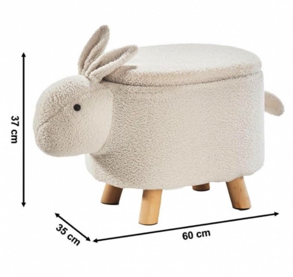 White Bunny Sitzhocker mit Staufach