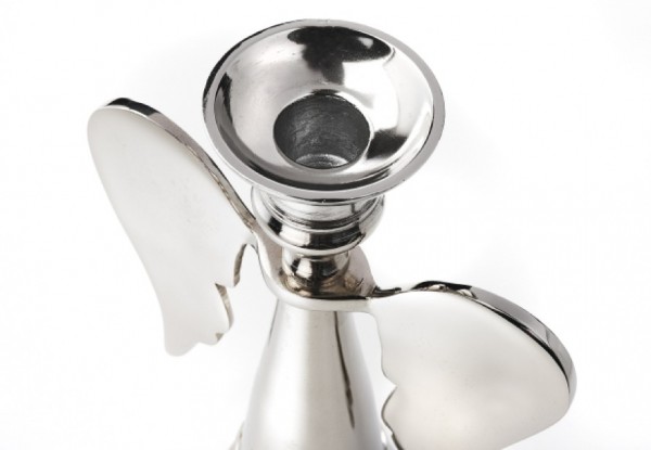 Engelsflügel Kerzenleuchter aus Metall 21 cm