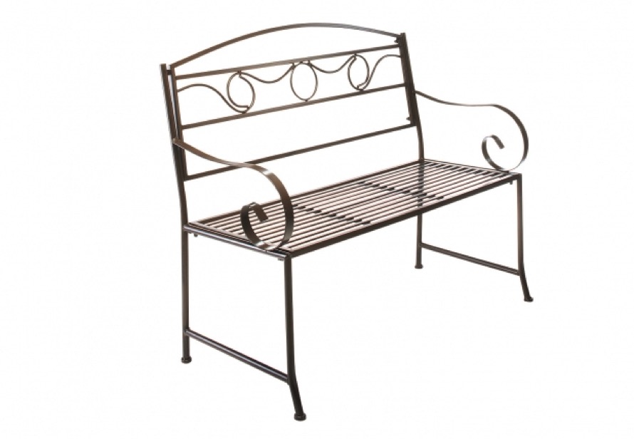 Darklbrown Bank aus Metall 105 cm Terrapalme Heim und