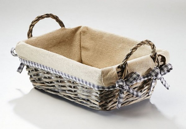 Dekokorb eckig Landromantikl Weide grey-washed