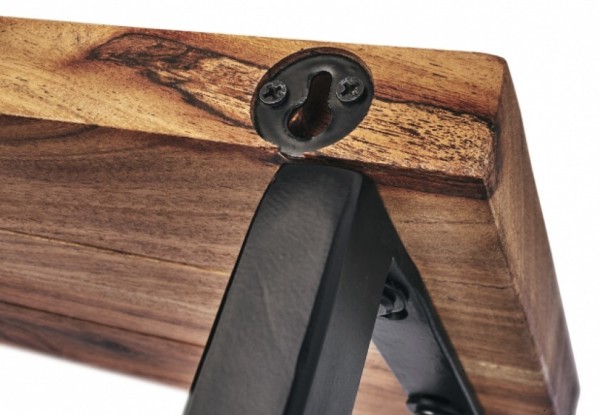 Garderobenregal aus Holz und Metall 61 cm