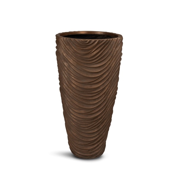 Curved River - Kunststoff Bodenvase bronze 40x70cm