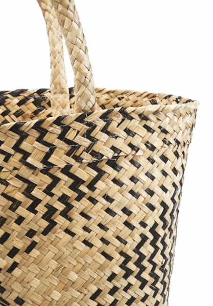 Seegras Tasche schwarz natur 45 cm