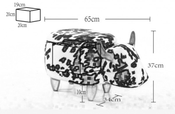 Kinderhocker Kuh mit Staufach