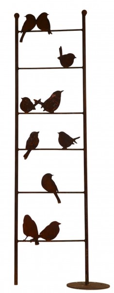 Rostmetall Rankhilfe 140 x 35 cm - Vögel Motiv