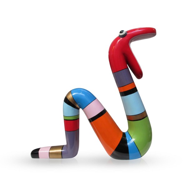 Schlange aus Fiberglas - Moving Snake Rainbow Gold