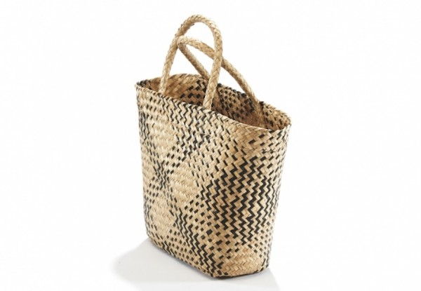 Seegras Tasche schwarz natur 45 cm
