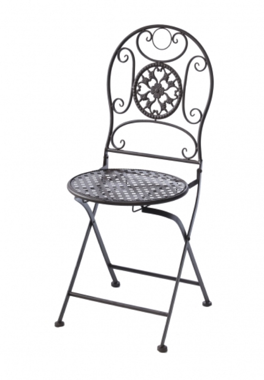 Darkbrown Klappstuhl aus Metall Terrapalme Heim und