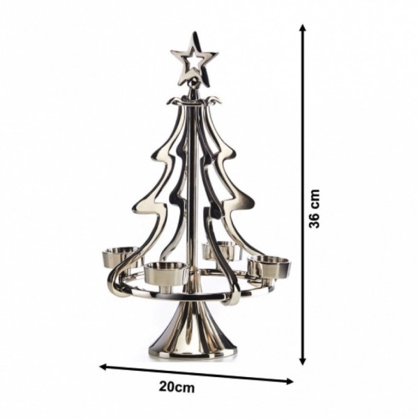 Teelichterhalter Weihnachtsbaum 36 cm aus Metall