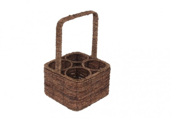 Flaschenkorb aus Bananenblatt