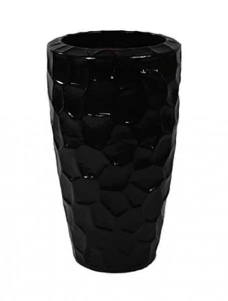 Cascara Relief schwarz - Keramik Pflanzvase