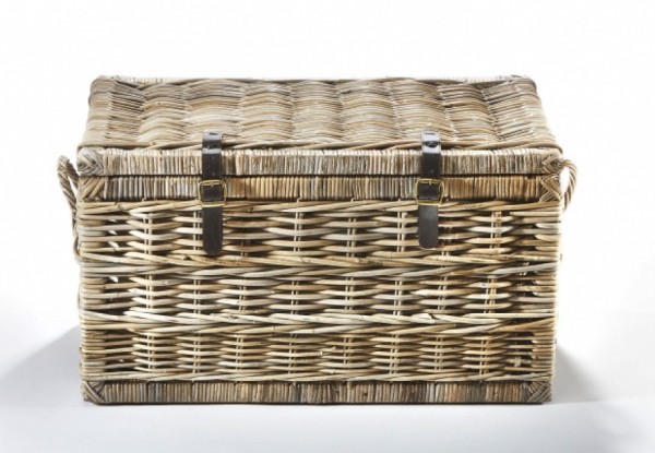 Südsee Sitztruhe Rattan - Kubu grau