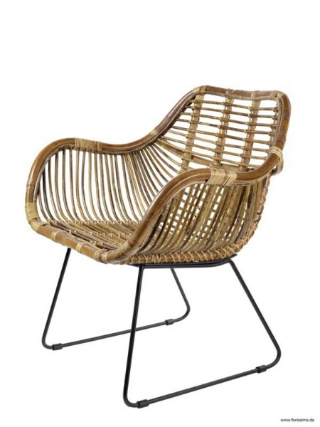 Rattan/Eisen Stuhl 69x66x79cm
