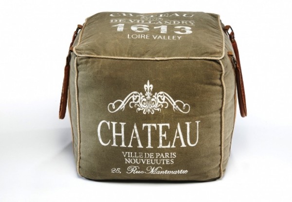 Chateau Canvas Sitzpouf eckig 45x42cm