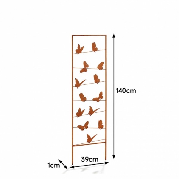 Rankhilfe Farfalla aus Rostmetall 140 cm