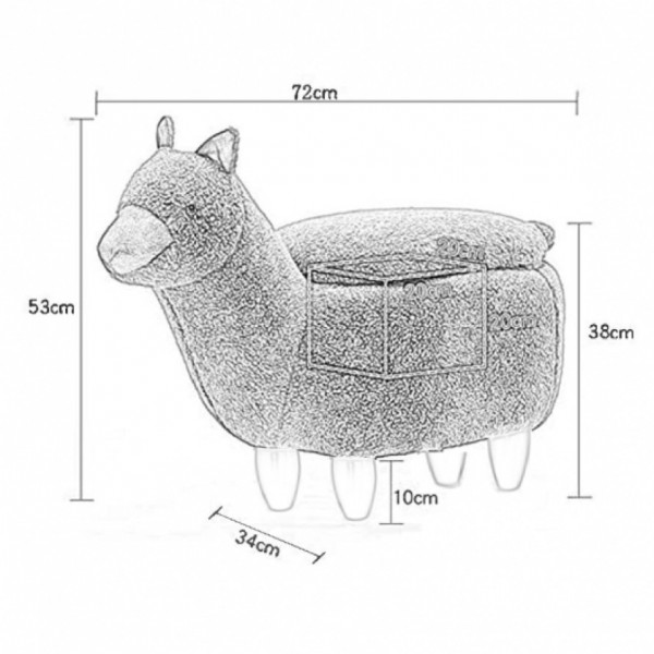 Kinderhocker Alpaka mit Staufach