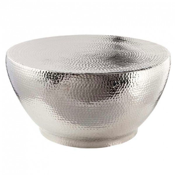 Runder Tisch aus gehämmerten Metall 70 cm