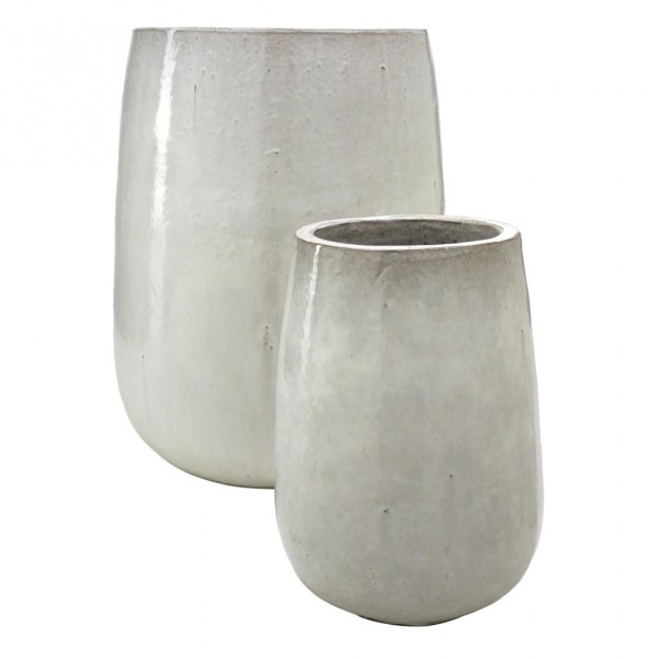 Vase Kreideweiss Keramik 2er Set