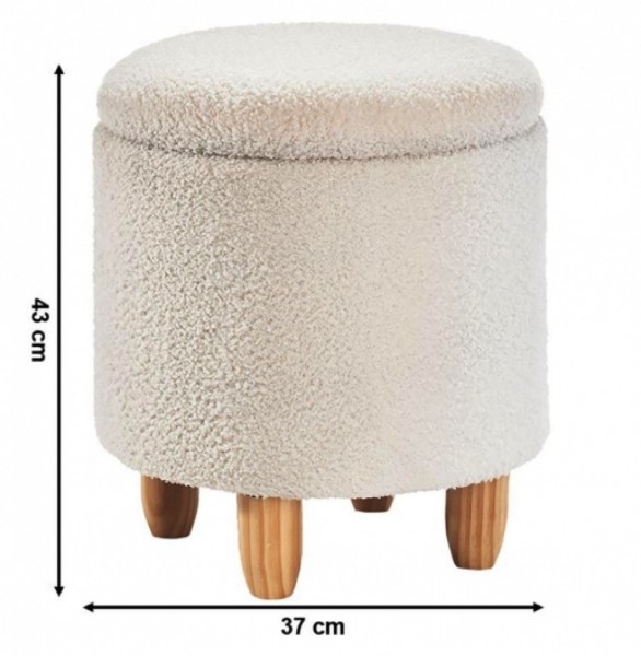 Upendo Sitzhocker aus Bouclestoff