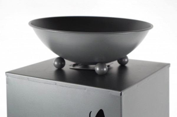 Metallsäule Flower mit Schale 90 cm