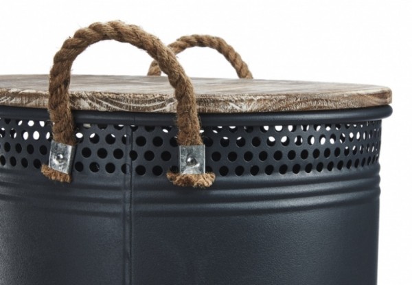 Loft Wäschebehälter aus Metall 52 cm