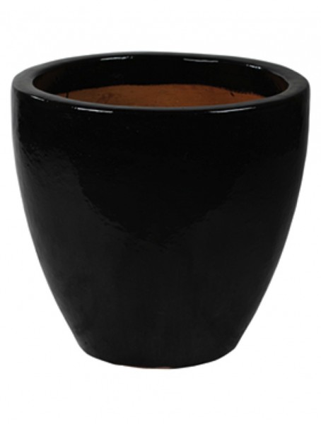 Casa Couple Pflanzkübel - Schwarzglanz Keramik