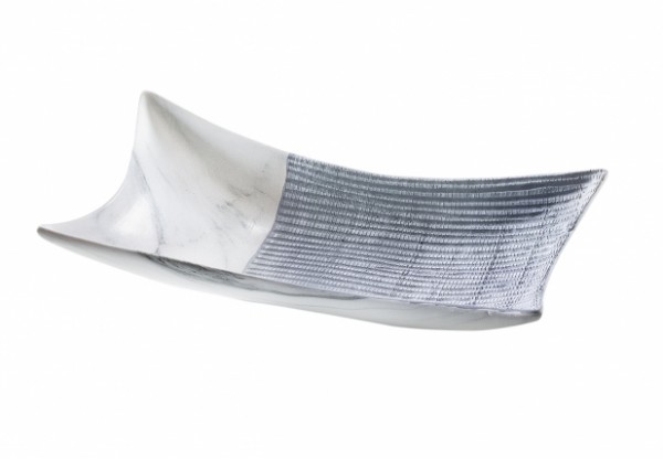 Grey Luf - Keramik Deko Schale eckig grau-weiß 33 cm